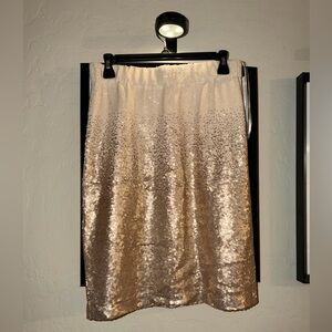 Daniel Cremieux Cream to Brown Sequin Pencil Skirt
